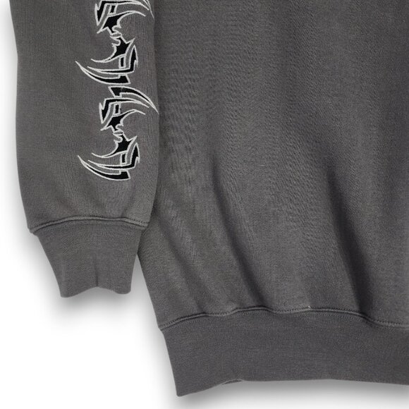 Sapphire Lounge Men's Large Gray Tribal Star Graphic Hoodie Y2k Streetwear - Picture 11 of 16